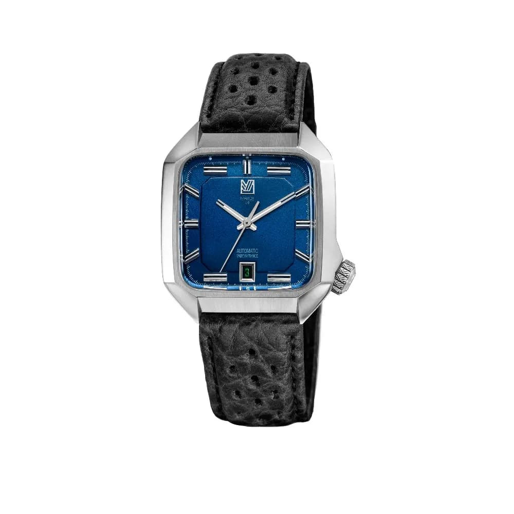 March LA.B AM2 Automatique - Navy - Bison Sauvage Perforé Noir