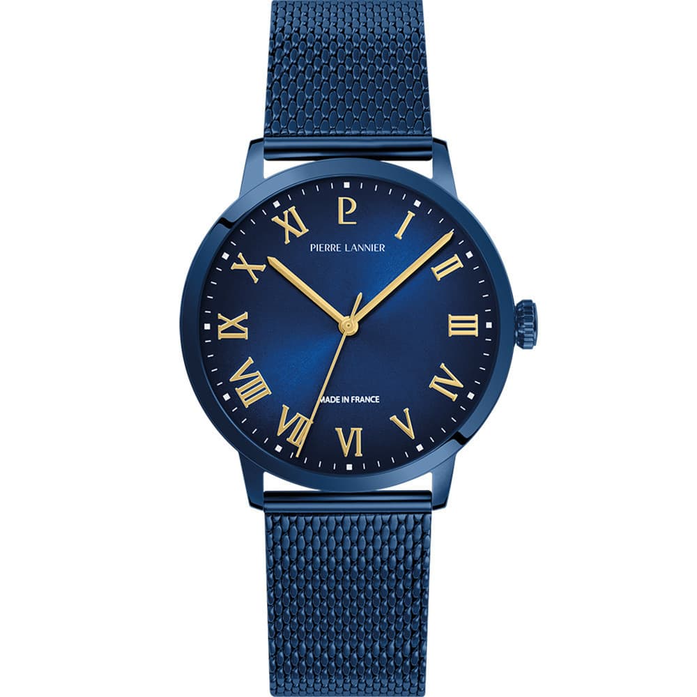 Pierre Lannier Montre Pierre Lannier Collection Interval en Acier et PVD Bleu