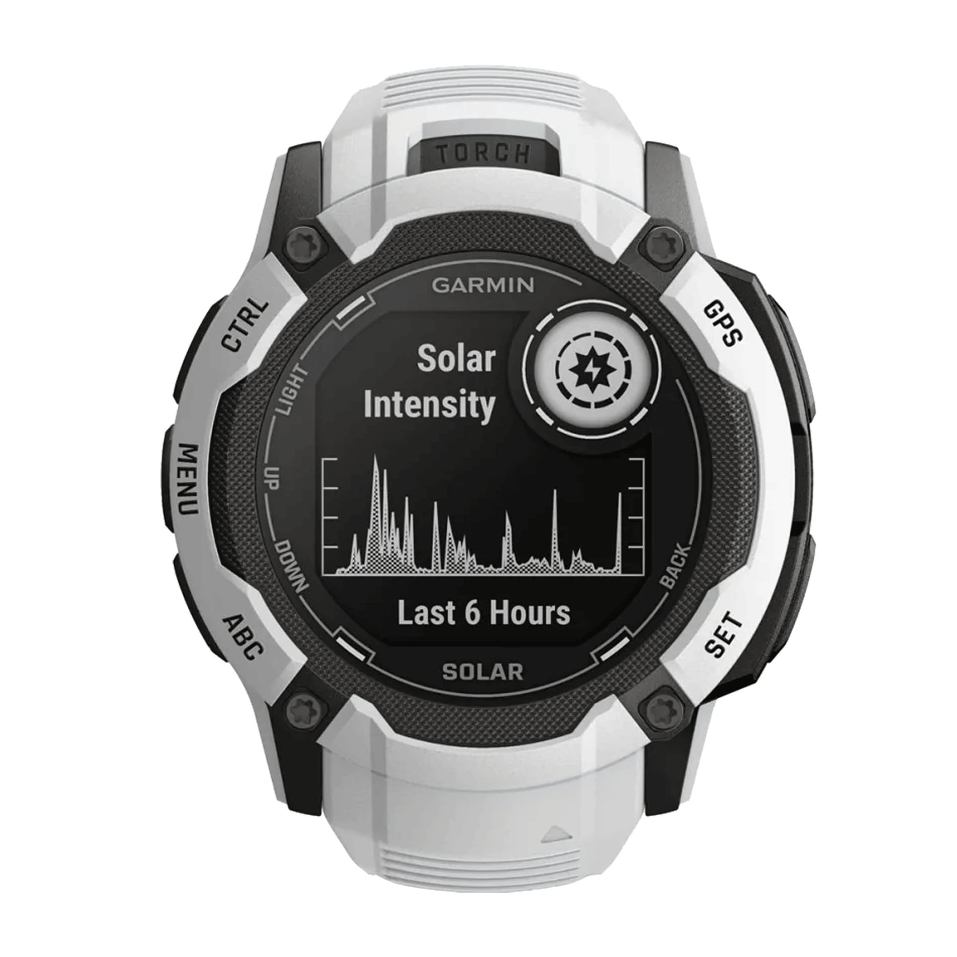 Garmin Montre Garmin Instinct 2X Solar Blanche bracelet silicone blanc 50 mm