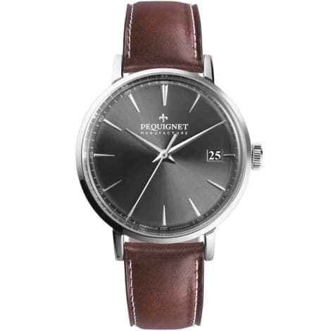 Pequignet Montre Pequignet Manufacture Attitude Automatique Cadran Gris Foncé - 9060343-CM