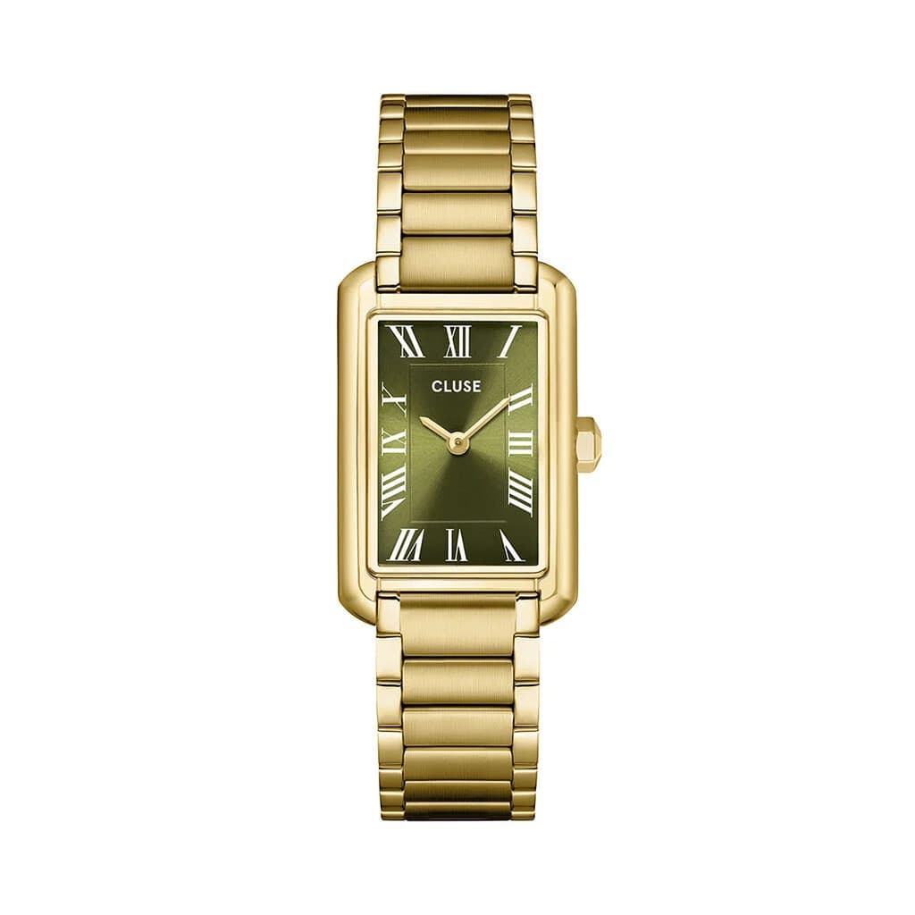 Cluse Belisenna Watch Steel, Olive, Gold Colour
