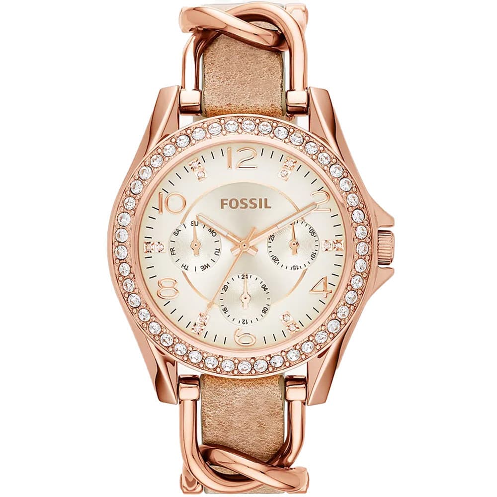 Fossil Riley — cadran blanc