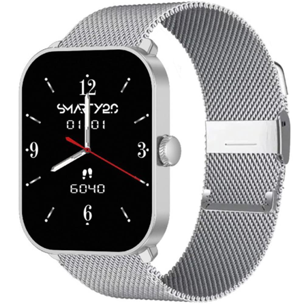 Smarty Montre Connectée Smarty Collection Super Amoled en Acier Argenté