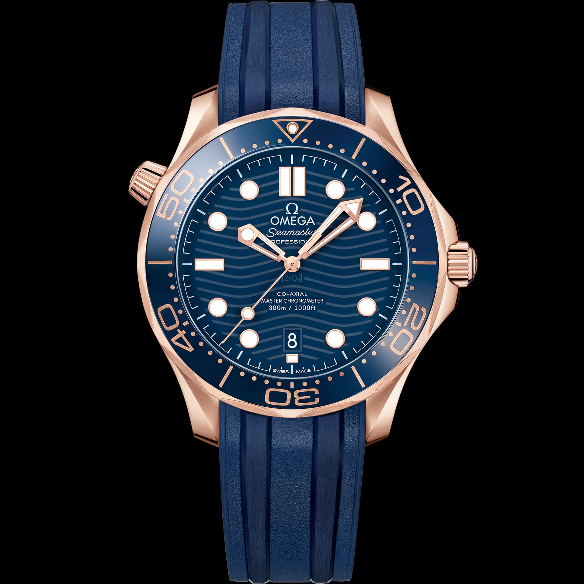 Omega Seamaster 42 mm — or Sedna bleu