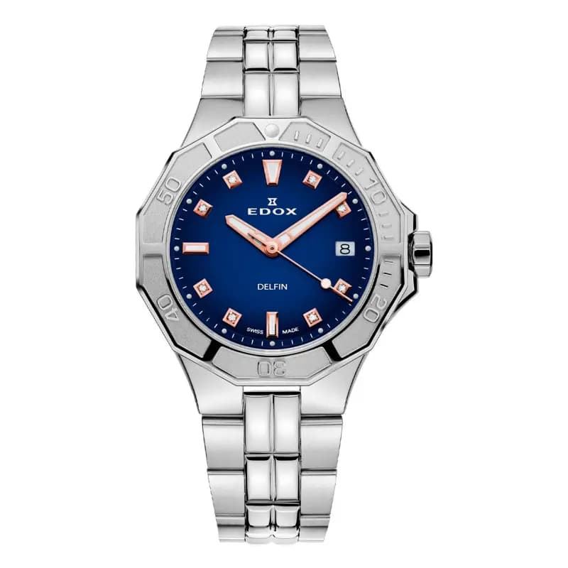 Edox Montre Delfin Diver Date Lady Special Edition 53020-3M-BUDDR