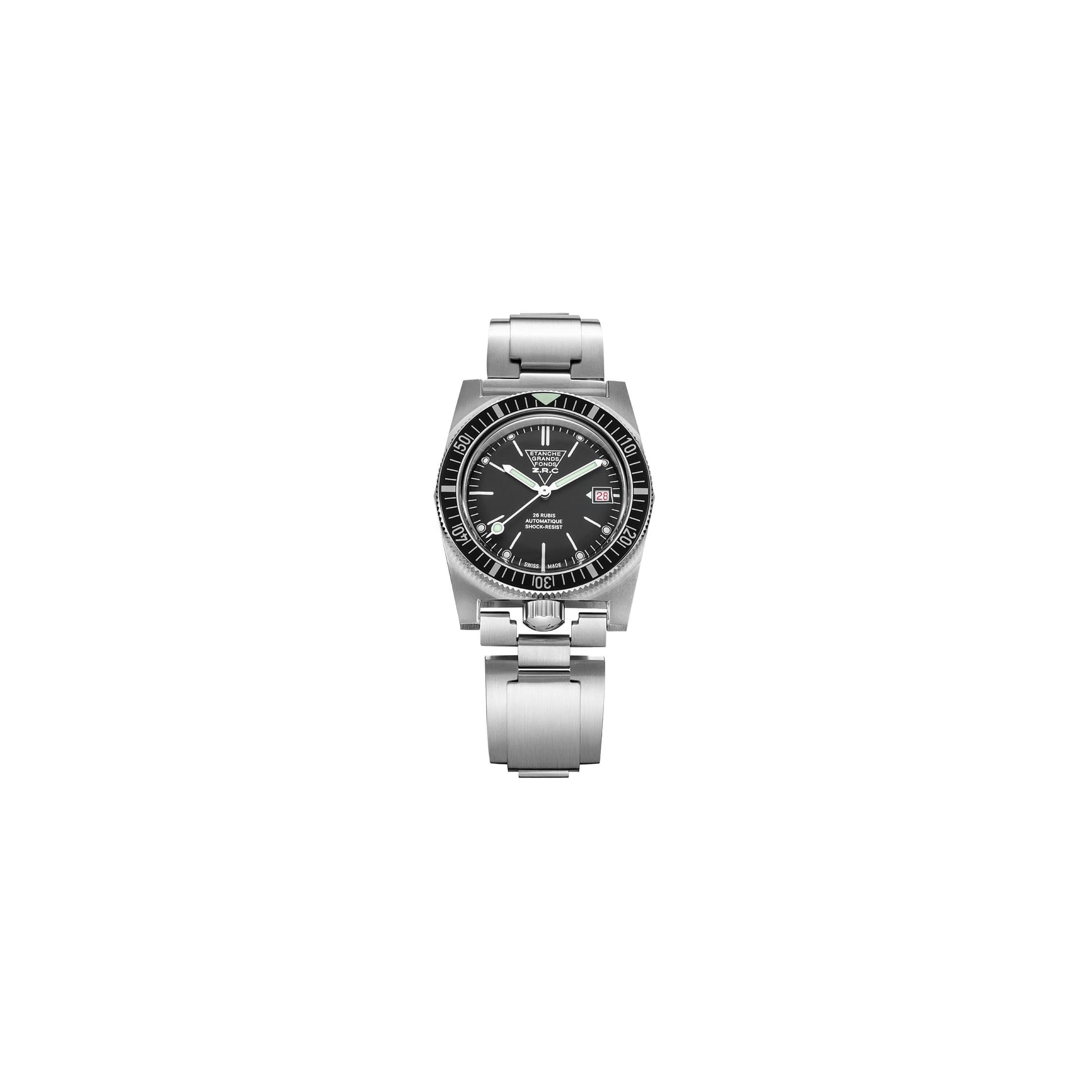 ZRC Montre ZRC GRANDS FONDS 300 Réédition Série 3 cadran noir bracelet acier 39 mm