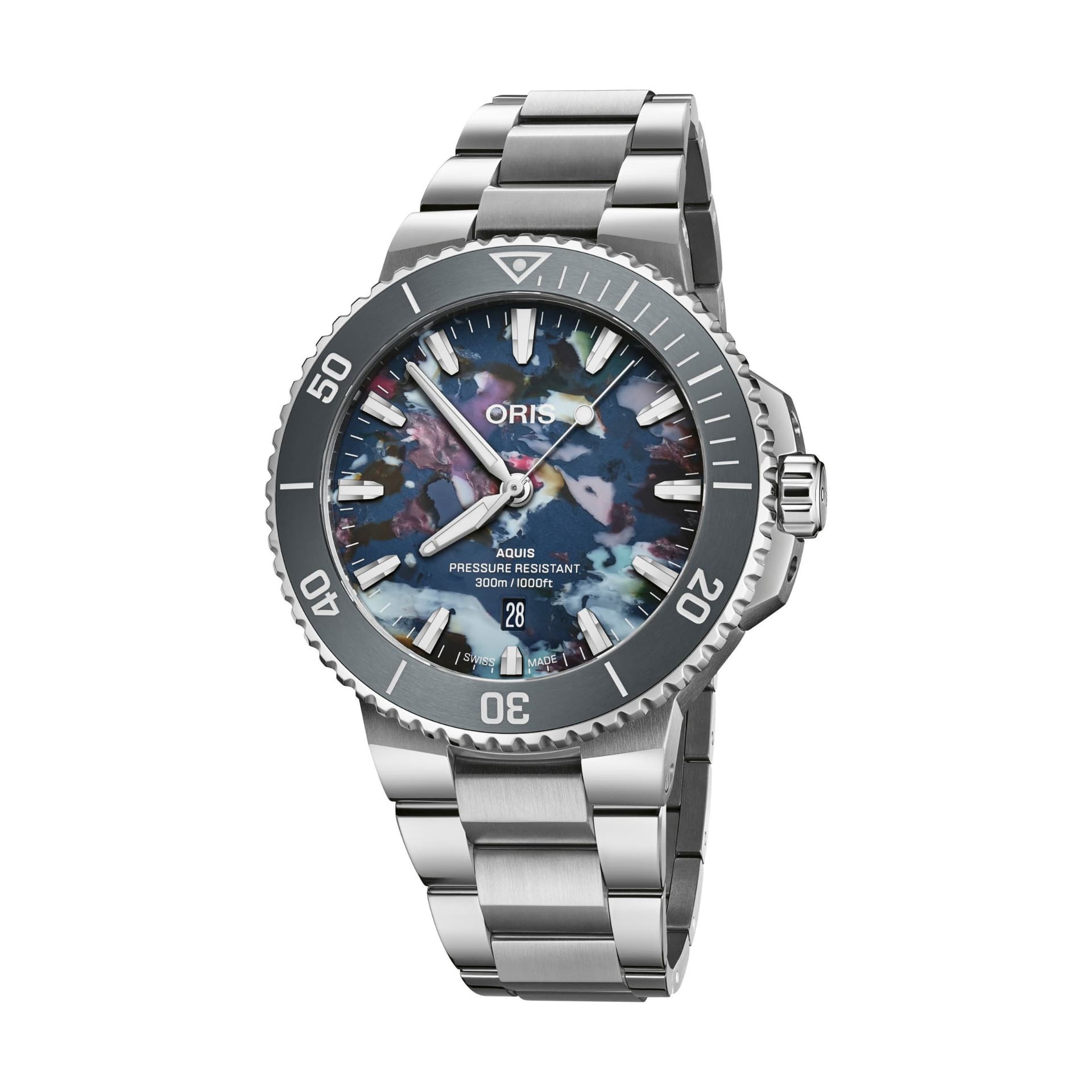 Oris Montre Oris Plongée Aquis Date Upcycle Calibre 733 automatique cadran multi bracelet acier 43,5 mm
