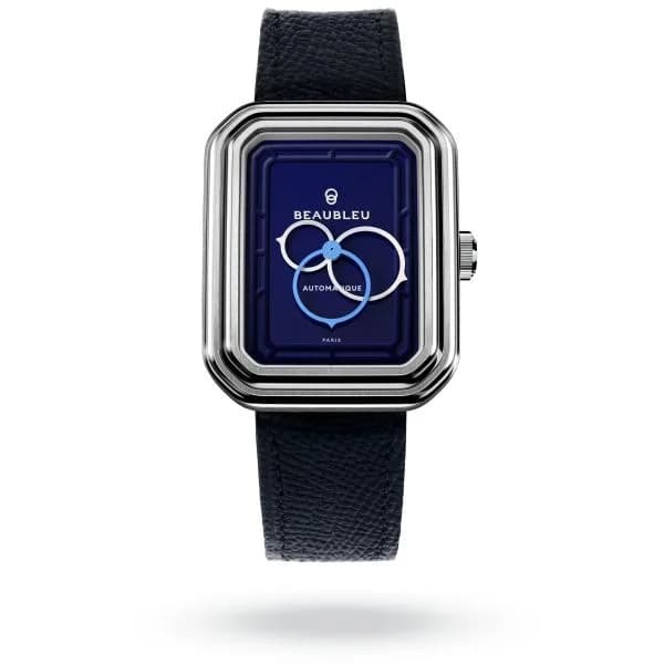 Beaubleu Montre Beaubleu Ecce Figura Smalt Bracelet Cuir Bleu