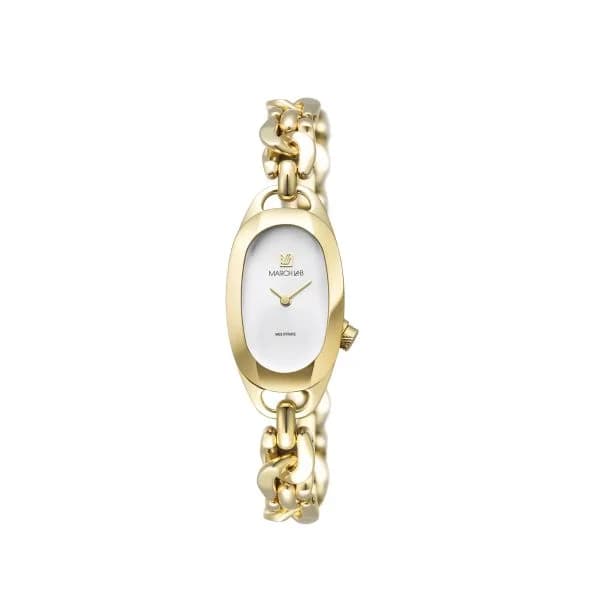March LA.B Montre MARCH LA.B Oblongue PVD Gold Continental Gourmette Gold