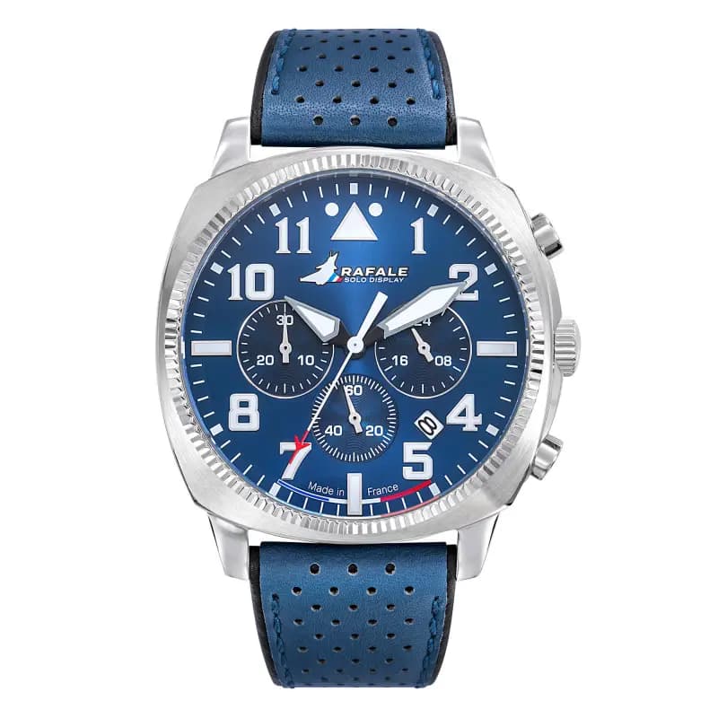 Patrouille de France Montre Rafale Solo Display COACH Chrono Cuir Bleu 666025