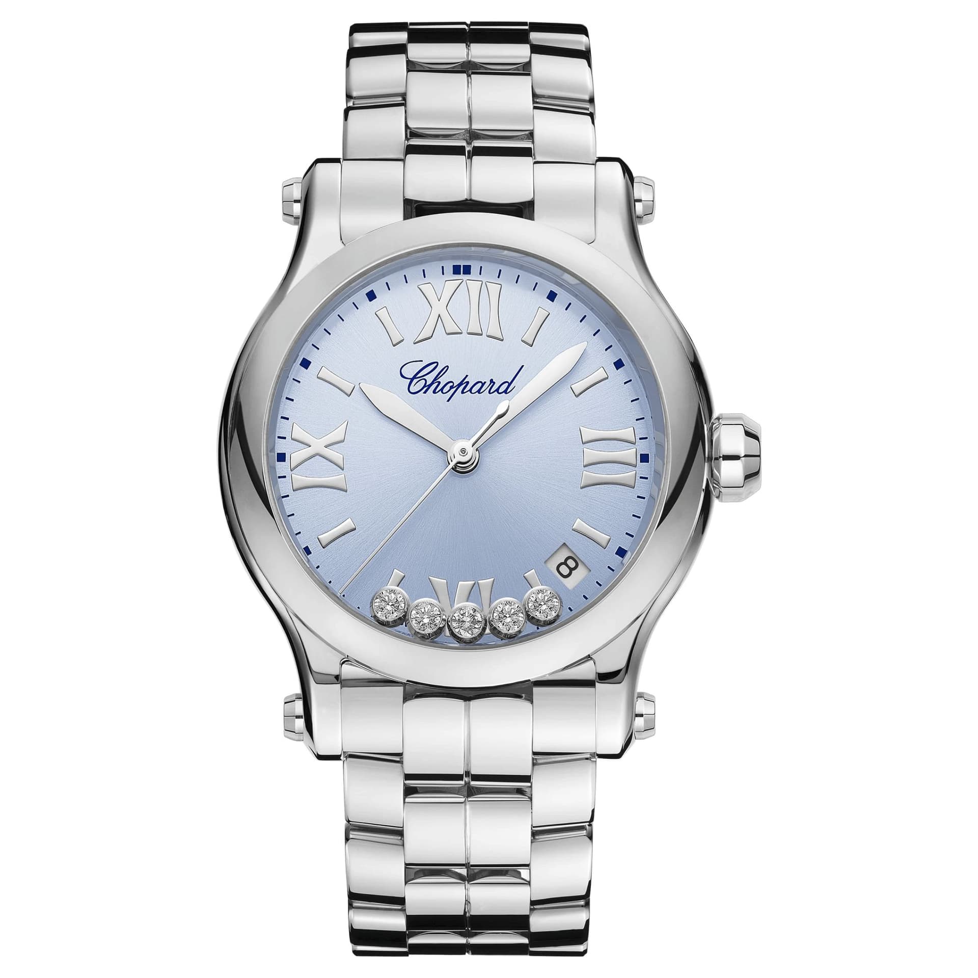 Chopard Montre Chopard Happy Sport quartz cadran bleu bracelet acier 36 mm