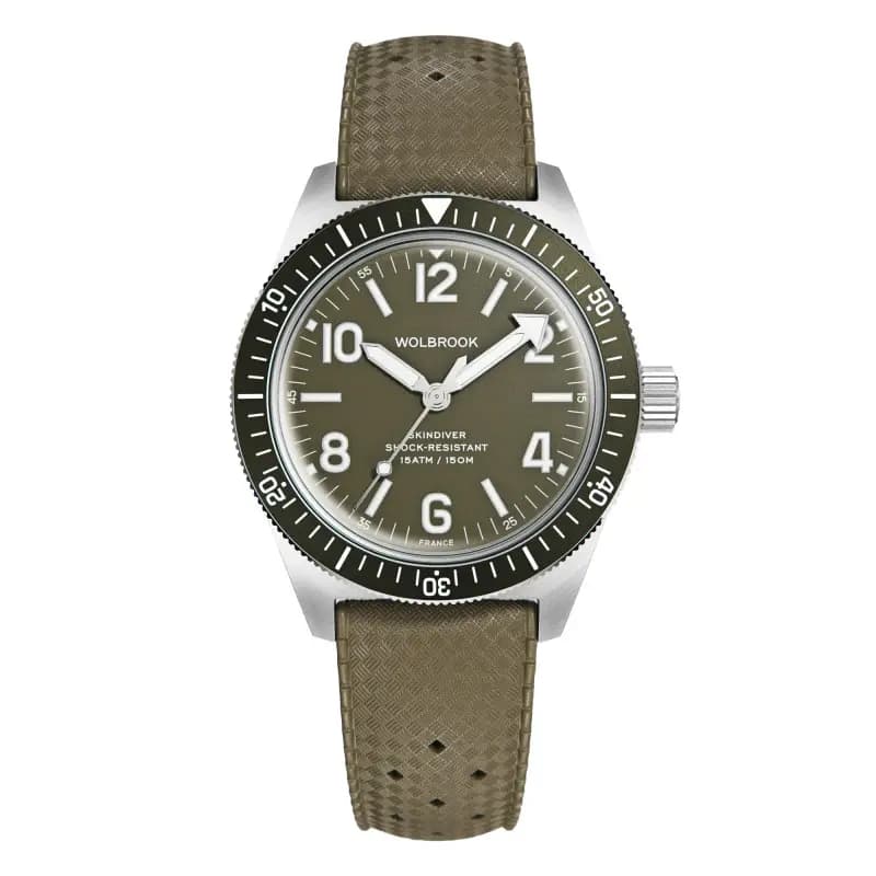Wolbrook Montre automatique Skindiver - Vert Armée Française 22-SA-006
