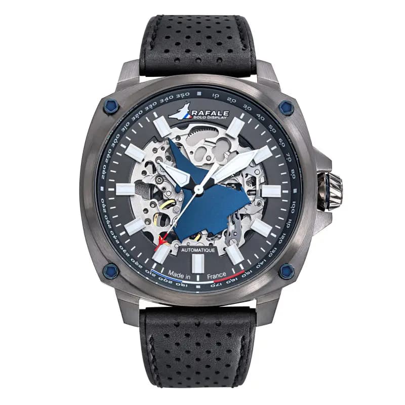 Patrouille de France Montre Rafale Solo Display PILOTE Automatique Cuir Noir 666039