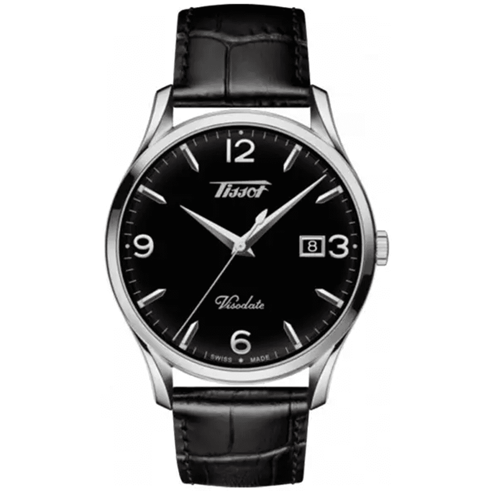 Tissot Montre en Cuir Noir — cadran noir