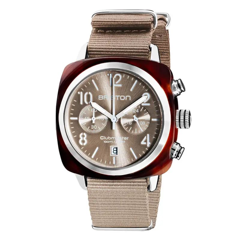 Briston Montre Clubmaster Classic Chrono Gris Taupe 19140.SA.T.30.NT