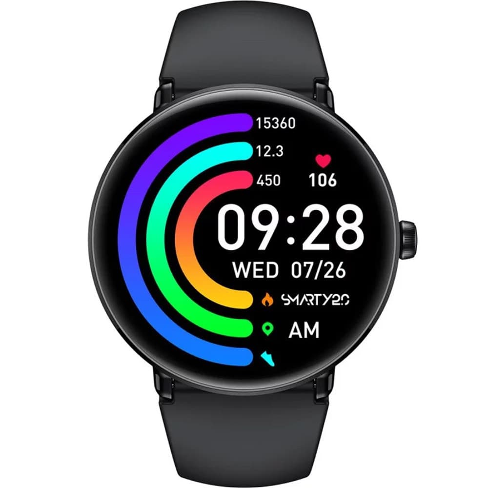 Smarty Montre Connectée Smarty Collection Amoled Diamond en Silicone Noir