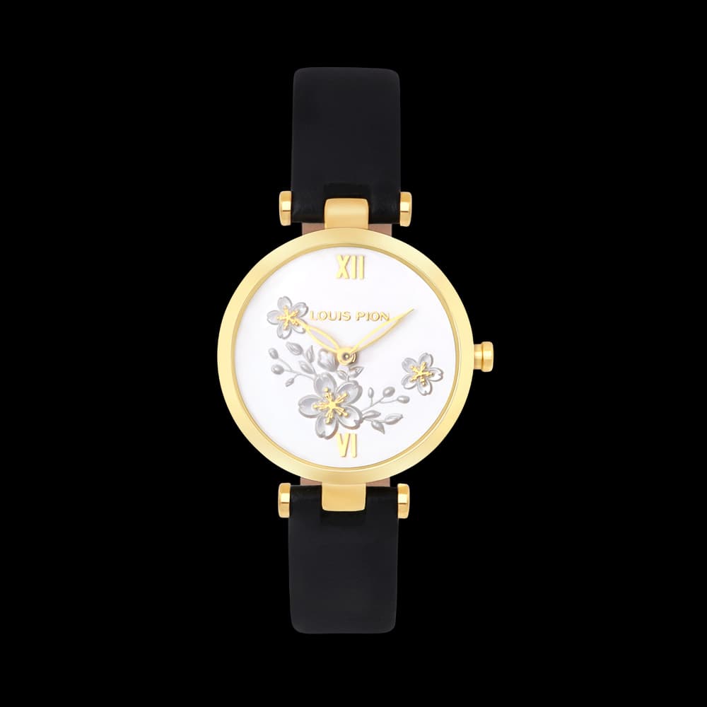 Louis Pion Montre quartz Femme Flore Blanc