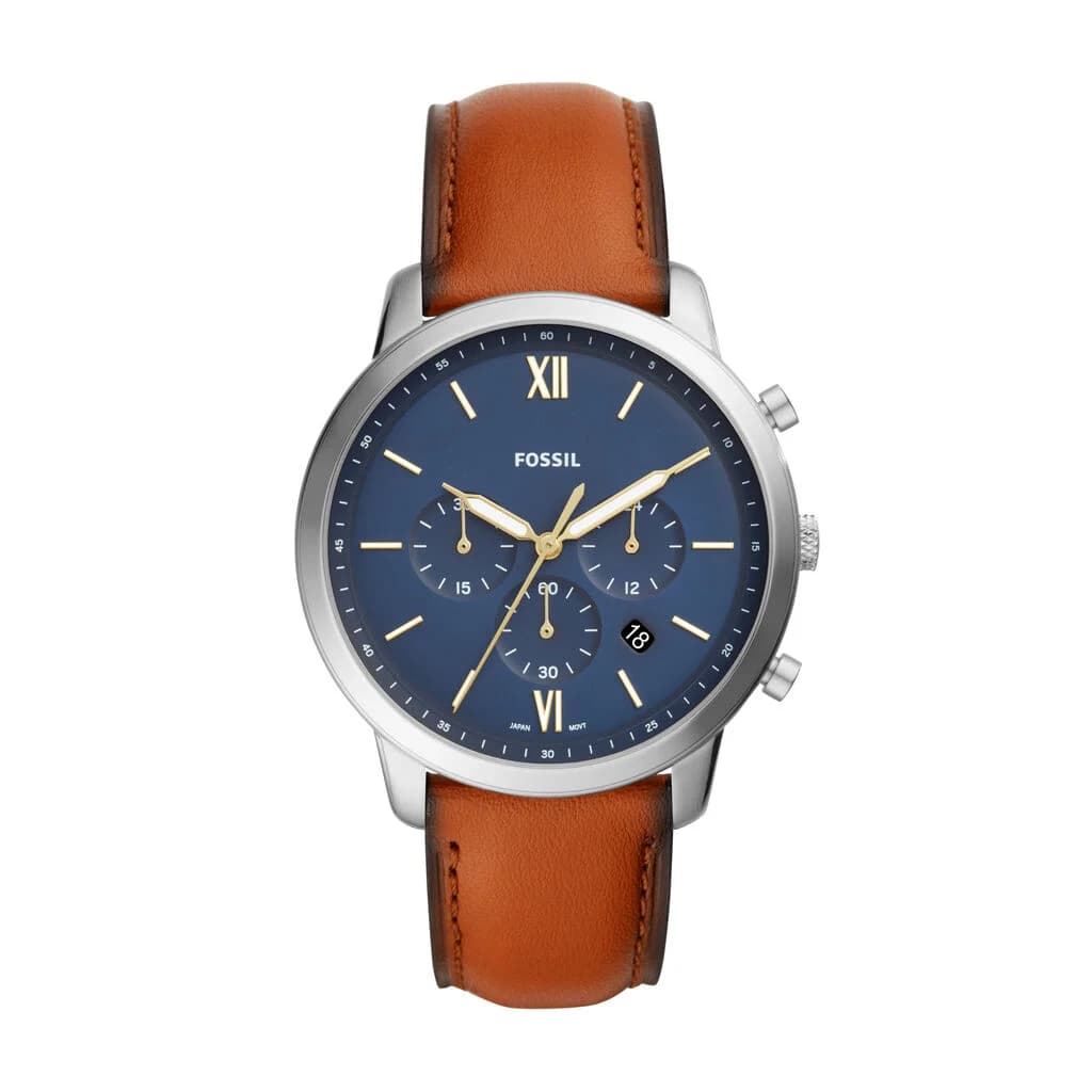 Fossil Neutra — bracelet cuir 44 mm