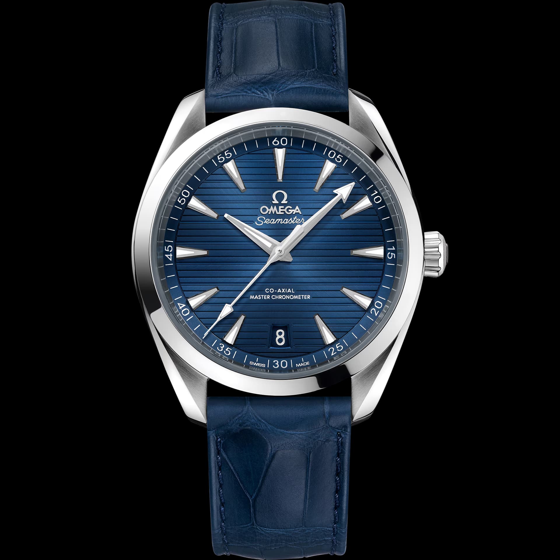Omega Seamaster 41 mm, acier sur bracelet en cuir
