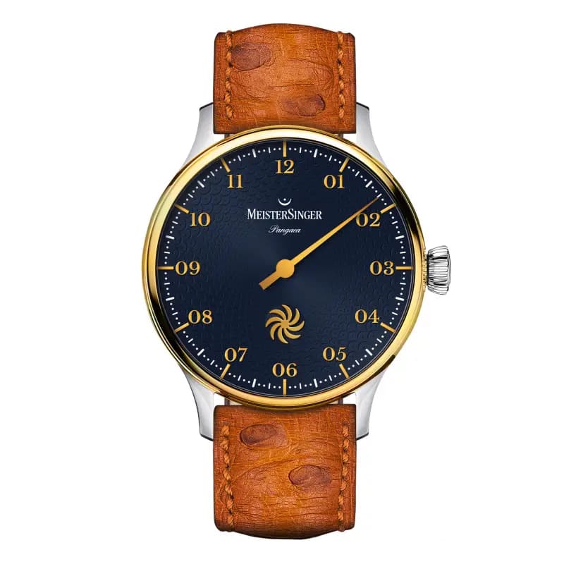 MeisterSinger Montre Pangaea Bleu acier Lunette or PDS917GLG