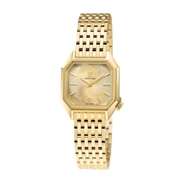 March LA.B Montre March LA.B Lady Mansart Electrique Spirale Or Acier poli-brossé 9 maillons dorés