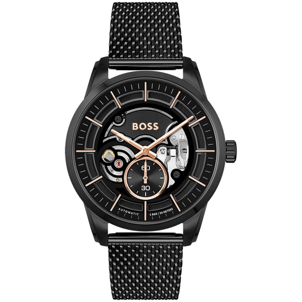 Hugo Boss Montre Automatique Boss Collection Sport Lux Sophio Automatic en Acier et PVD Noir