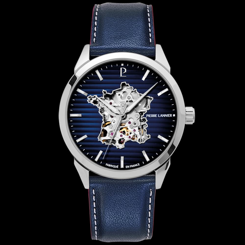 Pierre Lannier Montre automatique Homme Monarck Argenté, Bleu foncé