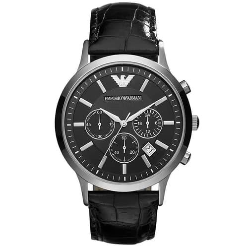 Emporio Armani Montre Analogique Homme Emporio Armani Cuir Noir AR2447