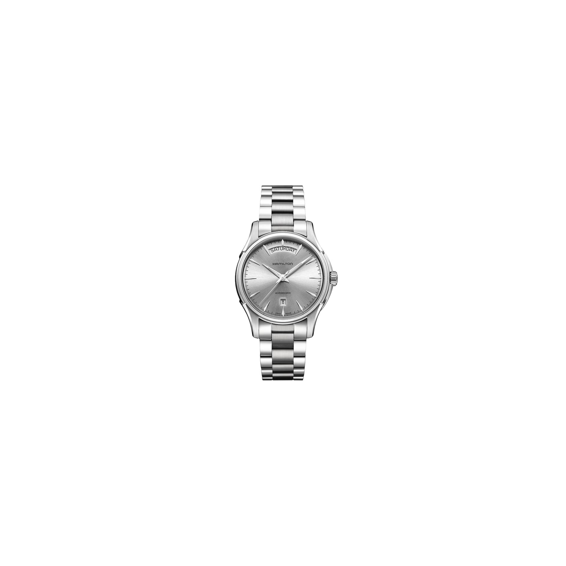 Hamilton Montre Hamilton Jazzmaster Day Date cadran argenté bracelet acier 40 mm