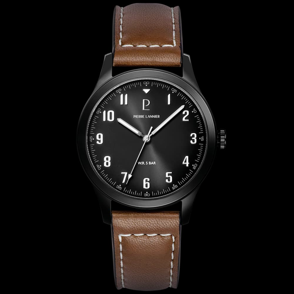 Pierre Lannier Montre quartz Homme Aviateur Noir