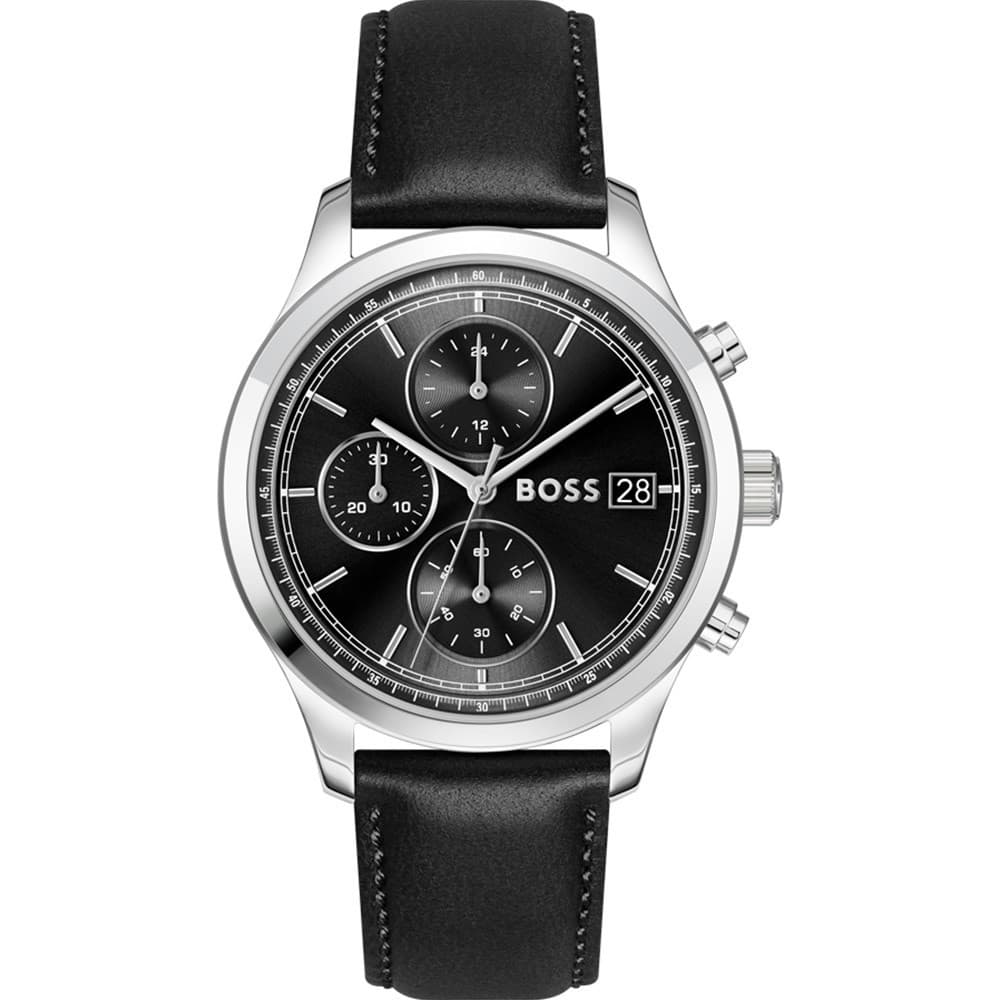 Hugo Boss Montre Boss Collection Stratus en Cuir Noir