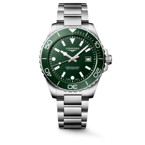 Longines Montre Longines HydroConquest 42mm Quartz Acier Cadran Vert Sablé