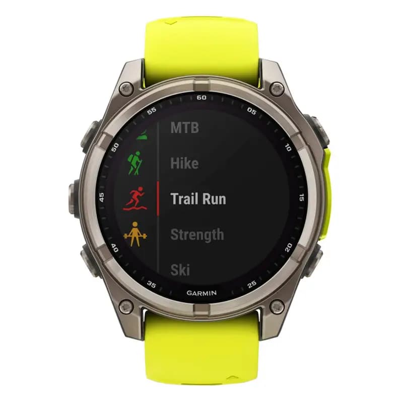 Garmin Montre Garmin Fenix 8 Solar Sapphire Titane Bracelet Jaune 47mm