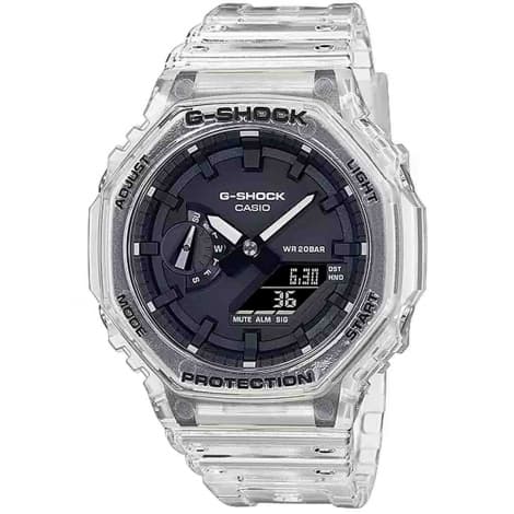 Casio Montre GShock Classic - Série GA-2100 - Transparent & Noir 48.5 x 45.4 mm- GA-2100SKE-7A