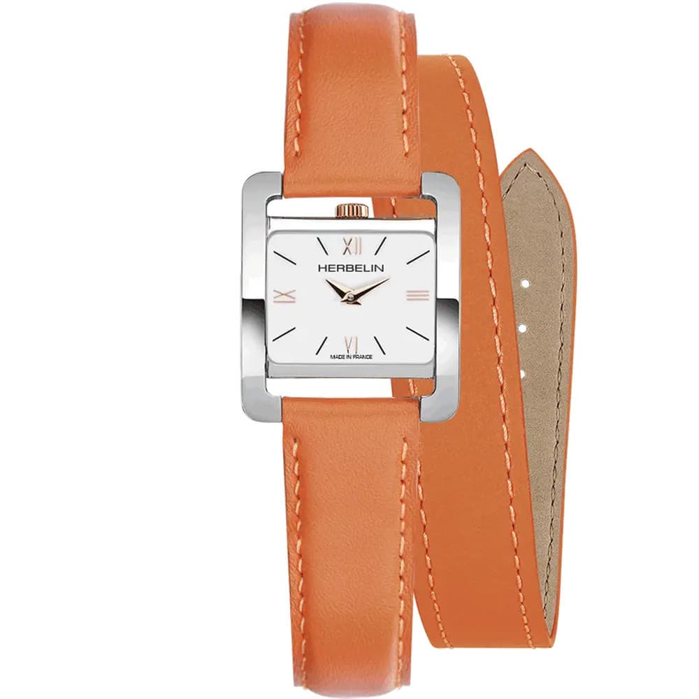 Michel Herbelin Montre Herbelin en Cuir Orange