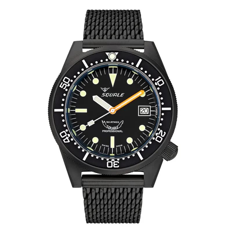 Squale Montre 1521 DLC Black Mesh 1521DLCBK.MEPVD20