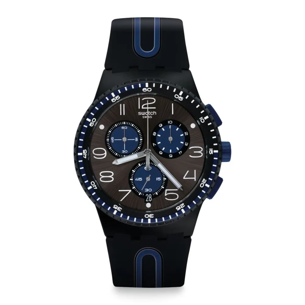 Swatch Montre quartz Homme Chrono Brun