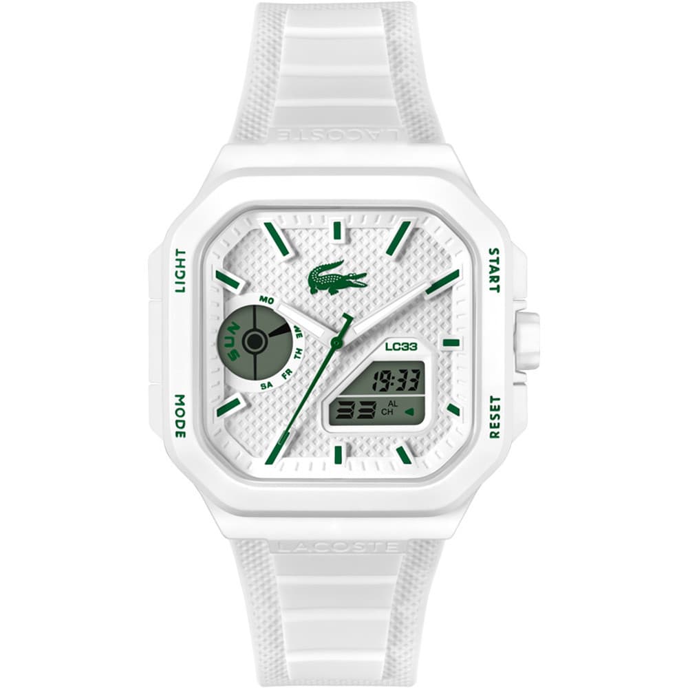 Lacoste Montre Lacoste Collection LC33 Square en Silicone Blanc