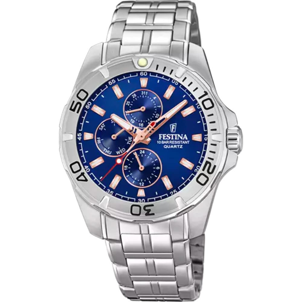 Festina Montre Homme FESTINA MULTIFONCTION en Acier Gris Etanche