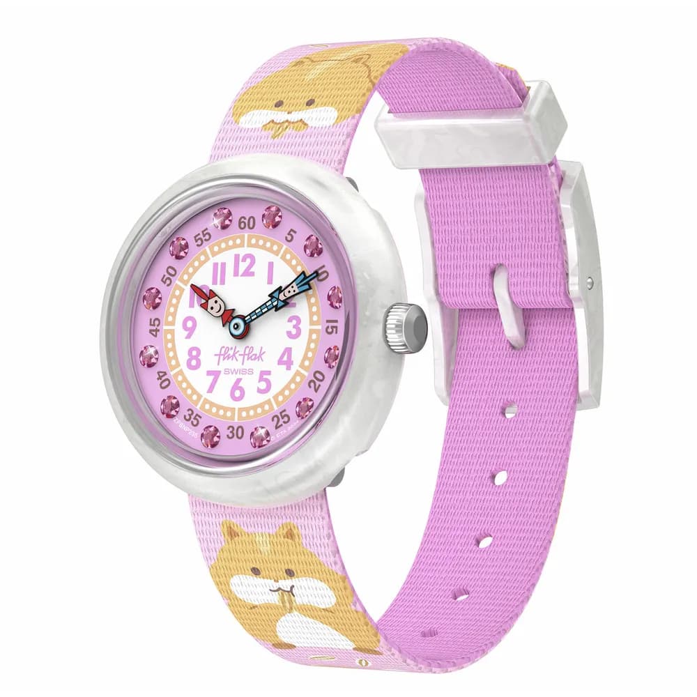 Flik Flak Montre quartz Fille Friends fur-ever Rose, Blanc