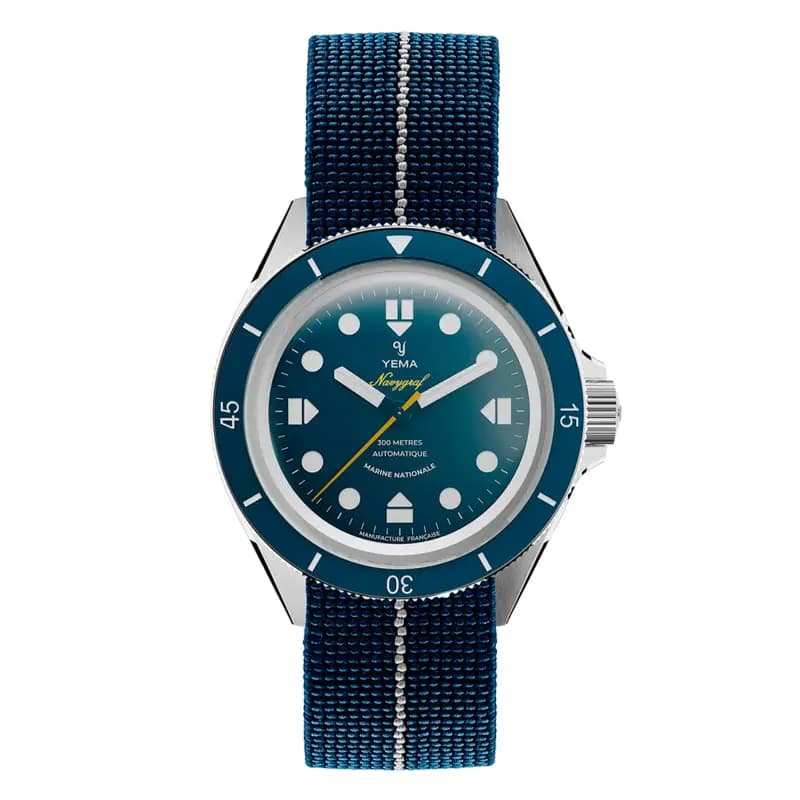Yema Montre Navygraf Marine Nationale CMM.10 lunette bleue 21.14.55.SN