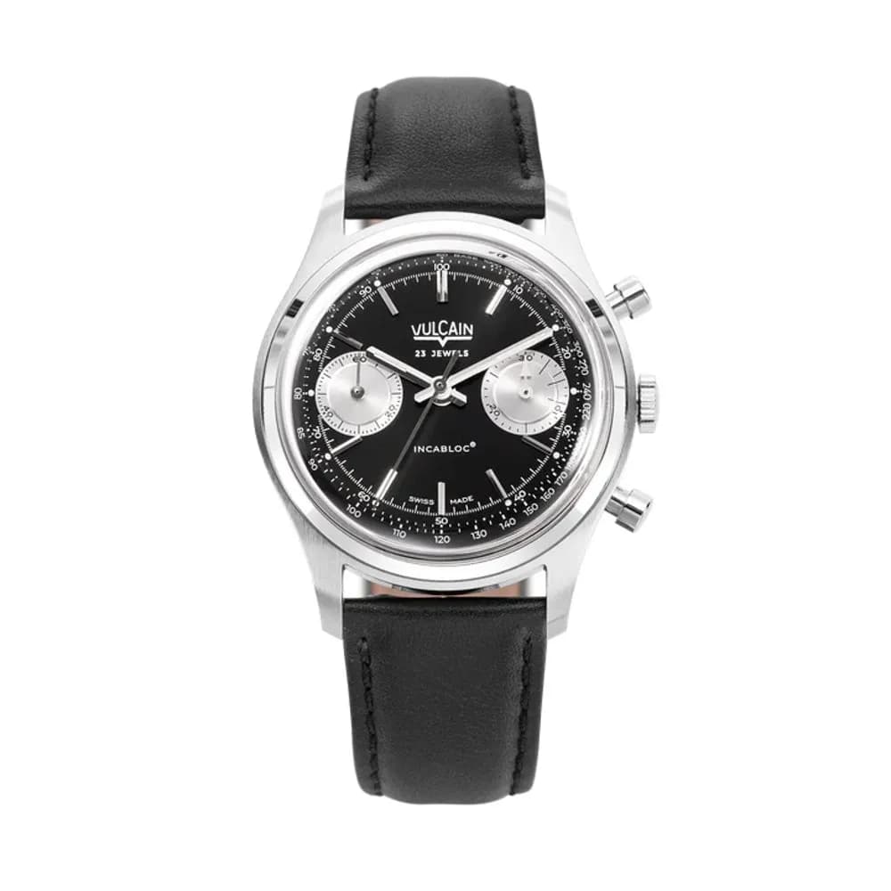 Vulcain Chronograph Noir et Argent- 38MM