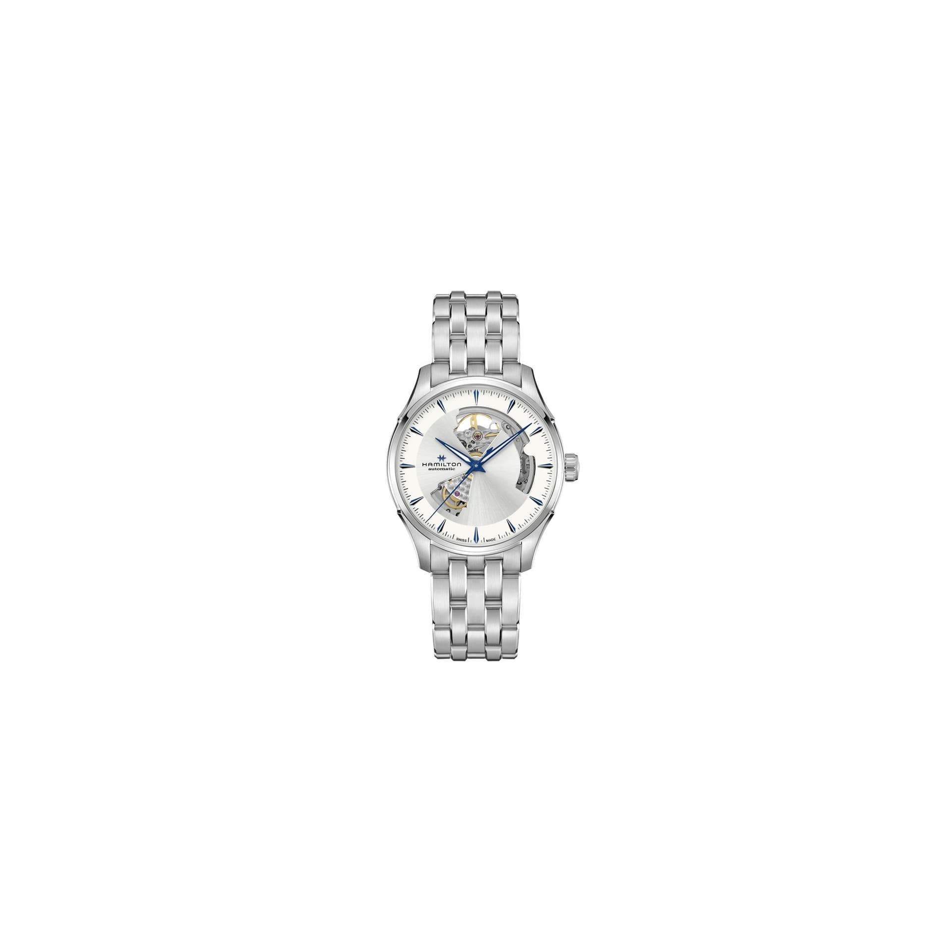 Hamilton Montre Hamilton Jazzmaster Open Heart Auto cadran argent bracelet acier 40 mm
