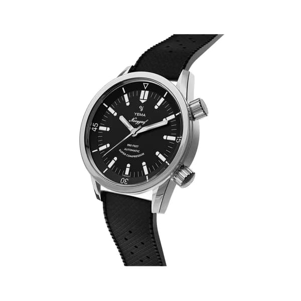 Yema Montre Yema Navygraf Super Compressor Cadran Noir Bracelet Tropic