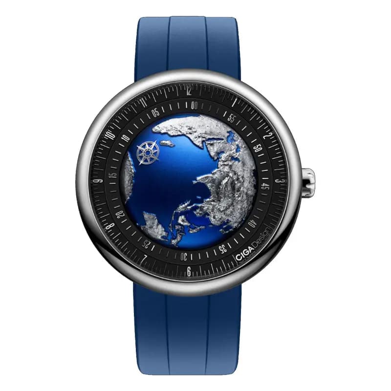 Ciga Design Montre Série U - Blue Planet II 46 Mm - Stainless Steel U033-SU01-W6U