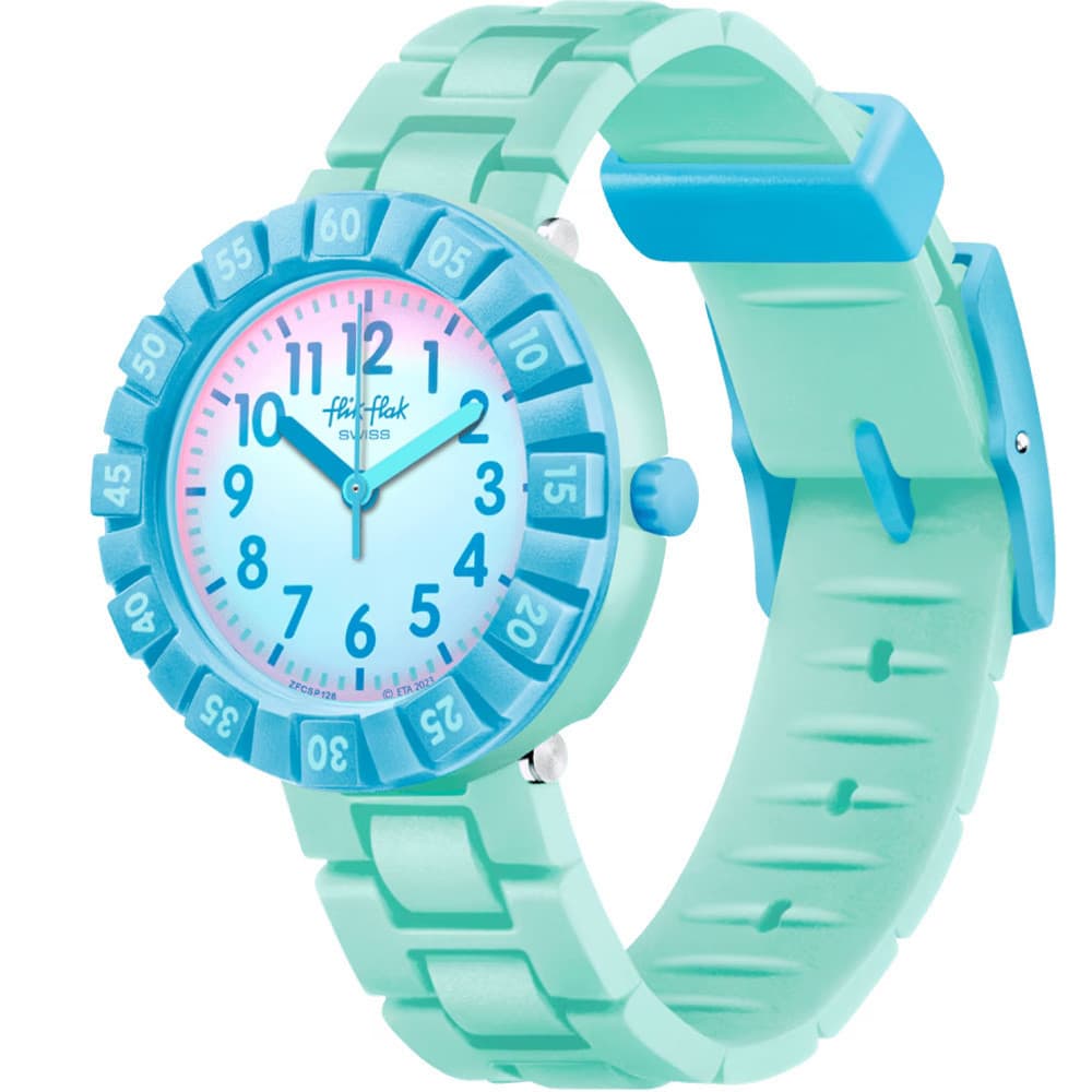 Flik Flak Montre Flik Flak Collection Blue Splash en Silicone Bleu
