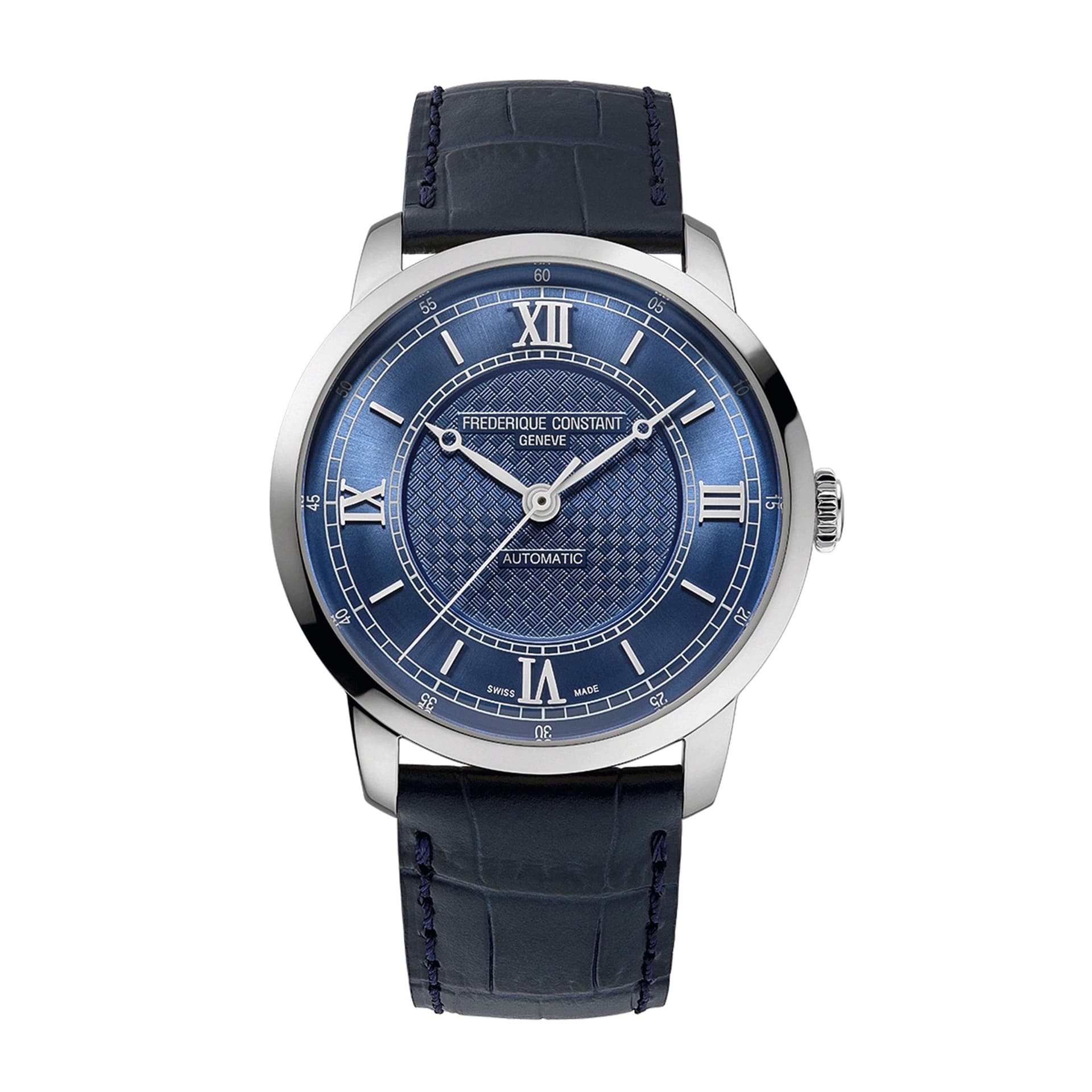 Frédérique Constant Montre Frédérique Constant Classics Première Automatique cadran bleu bracelet cuir 38,5 mm