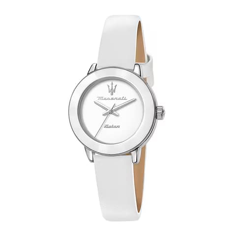 Maserati Montre Femme MASERATI SUCCESSO SOLAR en Cuir Recyclé Blanc