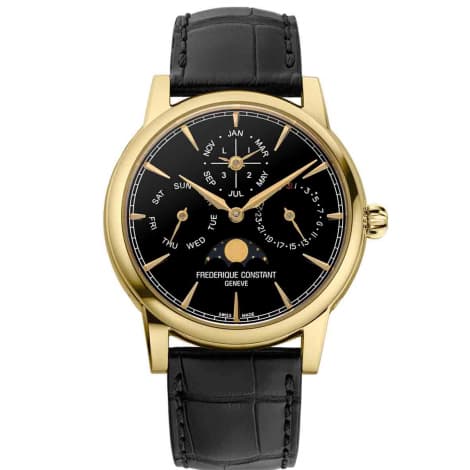 Frédérique Constant Montre Frédérique Constant Manufacture Classic Perpetual Calendar Automatique Cadran Bleu nuit Bracelet Cuir - FC-776ONB3H7
