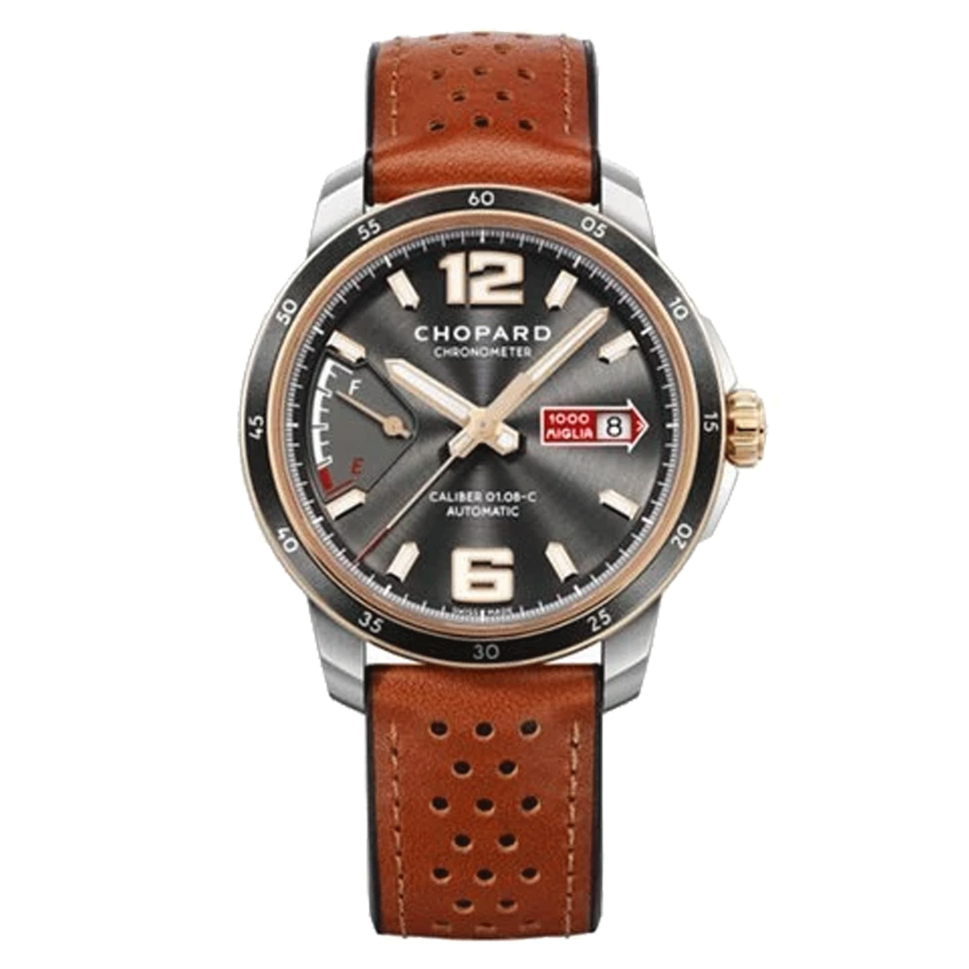 Chopard Montre Chopard Mille Miglia GTS Power Control automatique cadran gris bracelet cuir marron 43 mm